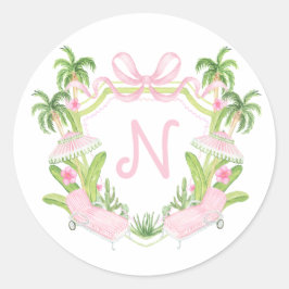 Sticker Rond Palm Beach Monogram Crest