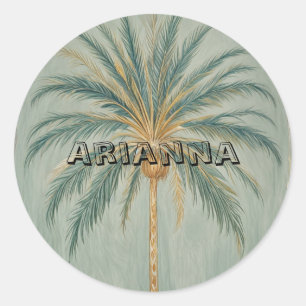 Sticker Rond Palm Majesty : conception d'un seul palmier