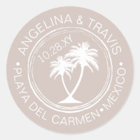 Palm Tree Passport Stamp Beach Date de mariage