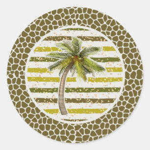 Sticker Rond Palm Tree Tropical