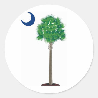 Sticker Rond Palmetto et croissant de Caroline du Sud