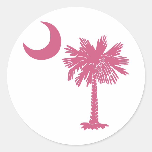 Sticker Rond Palmetto rose (Devant)