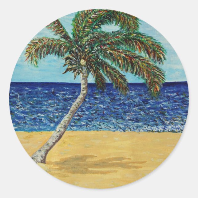 Sticker Rond Palmier (Devant)