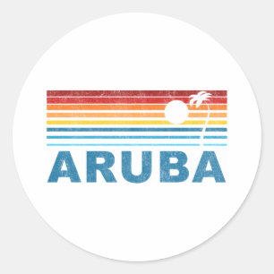 Sticker Rond Palmier Aruba