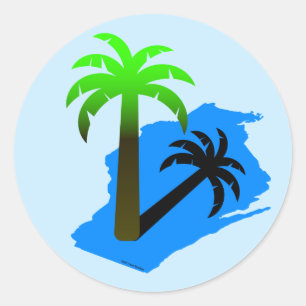 Sticker Rond Palmier du Wisconsin