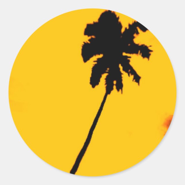Sticker Rond Palmier tropical (Devant)