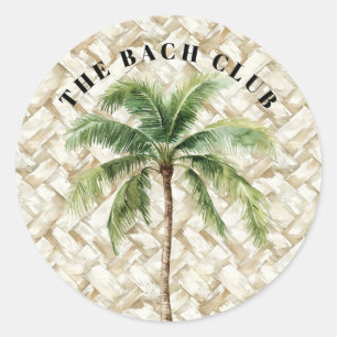 Sticker Rond Palmier tropical   Club de plage