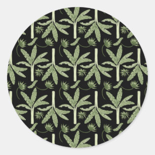 Sticker Rond palmiers tropicaux sans couture motif