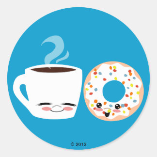 Sticker Rond Pals de café et de noix de muscade