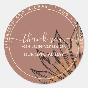 Sticker Rond Pampas Tan Terracotta Merci Favoriser
