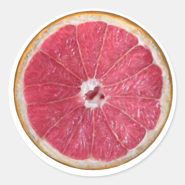 Sticker Rond Pamplemousse rouge juteux (Devant)
