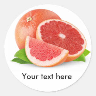 Sticker Rond Pamplemousse rouge rubis