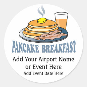 Sticker Rond Pancake Bacon Juice collecte de fonds