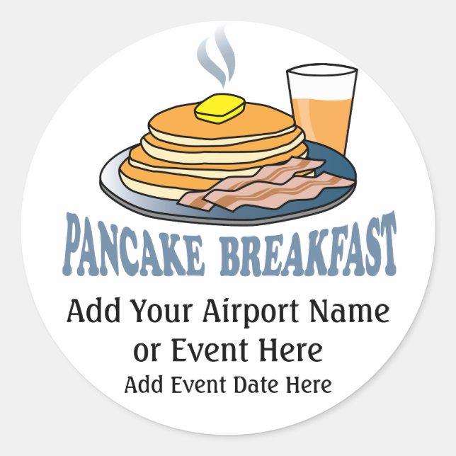 Sticker Rond Pancake Bacon Juice collecte de fonds (Devant)