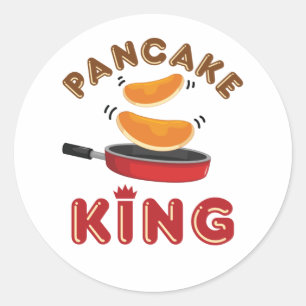 Sticker Rond Pancake King samedi matin Pancakes