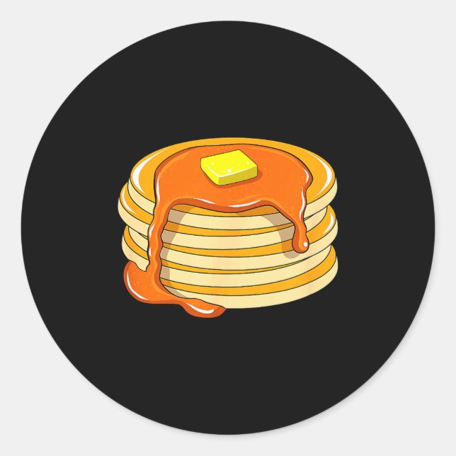 Sticker Rond Pancakes And Syrup  (Devant)