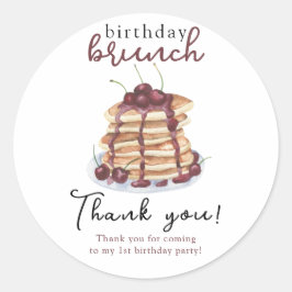 Sticker Rond Pancakes aquarelle fête d'anniversaire