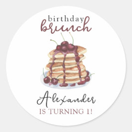 Sticker Rond Pancakes aquarelle fête d'anniversaire
