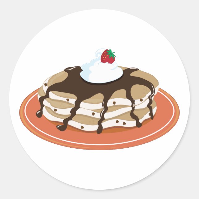 Sticker Rond Pancakes Chocolat (Devant)
