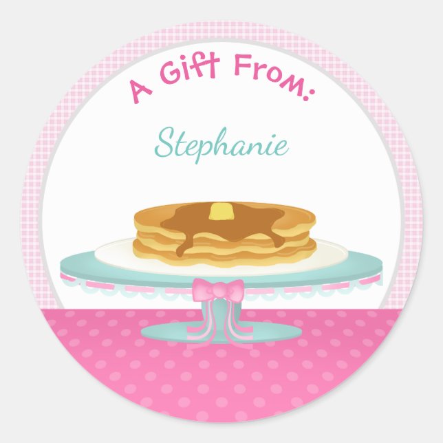 Sticker Rond Pancakes et pyjamas (Devant)