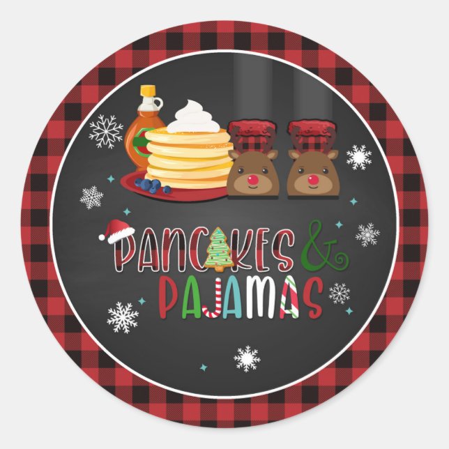 Sticker Rond Pancakes & Pyjamas Stick de Noël (Devant)
