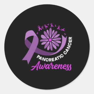 Sticker Rond Pancréatique Cancer Sensibilisation Ruban Pancréat