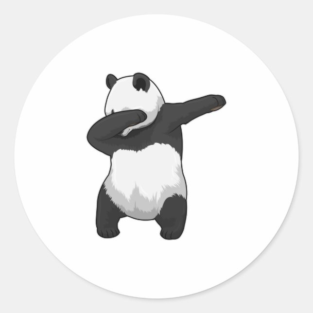 Sticker Rond Panda à Hip hop Dance Dab (Devant)