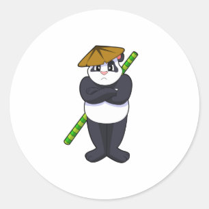 Sticker Rond Panda à Stick combat Martial arts.PNG