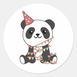 Sticker Rond Panda Anniversaire Pour Enfants Un Anniversaire Cl
