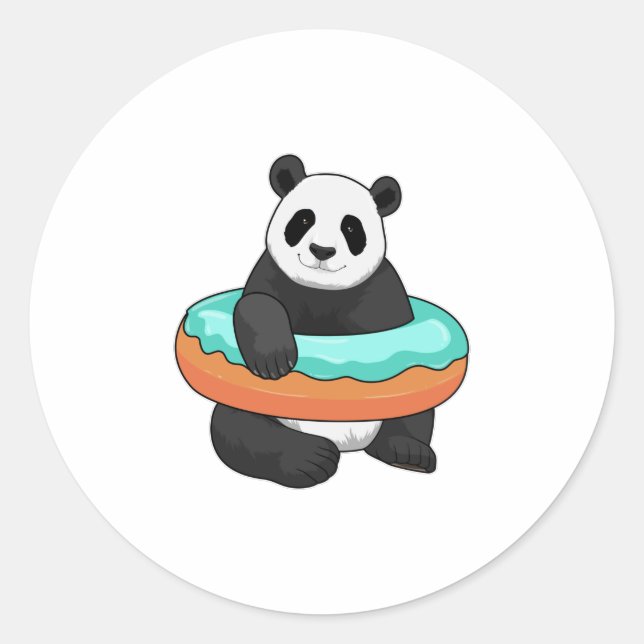 Sticker Rond Panda avec Donut (Devant)