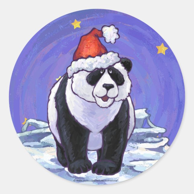 Sticker Rond Panda Bear Noël (Devant)