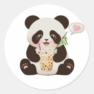 Sticker Rond Panda Bubble thé