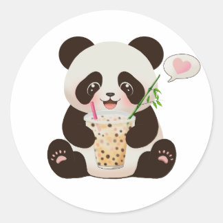 Sticker Rond Panda Bubble thé