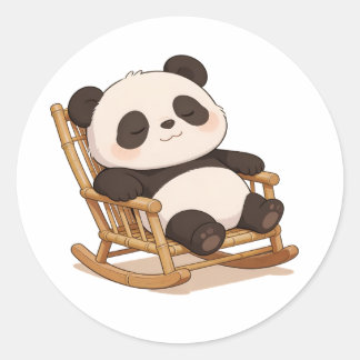 Sticker Rond panda,chaleureux,guérison,rythme lent,paix intérie