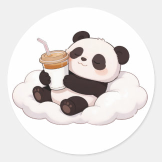 Sticker Rond panda,chaud,guérison,rythme lent,paix intérieure #
