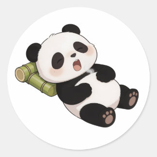 Sticker Rond panda,chaud,guérison,rythme lent,paix intérieure #