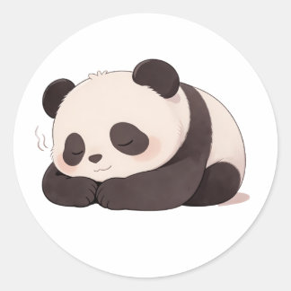 Sticker Rond panda,chaud,guérison,rythme lent,paix intérieure #