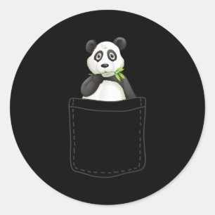 Sticker Rond Panda Dans La Poche Panda