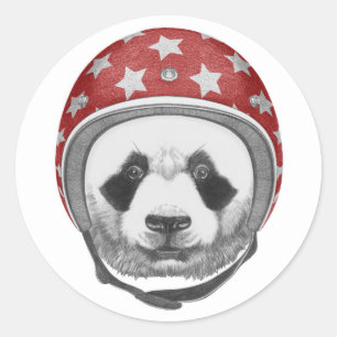 Sticker Rond Panda de casse-cou