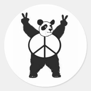 Sticker Rond Panda de paix