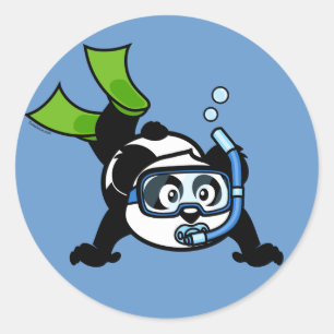 Sticker Rond Panda de prise d'air