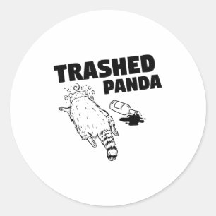 Sticker Rond Panda Dégradé Raton Laveur Drôle Raton Laveur Se S