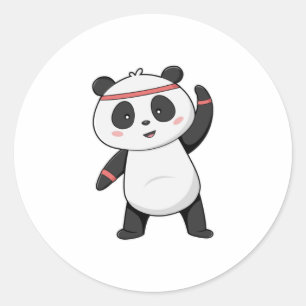 Sticker Rond Panda en forme avec bandeau