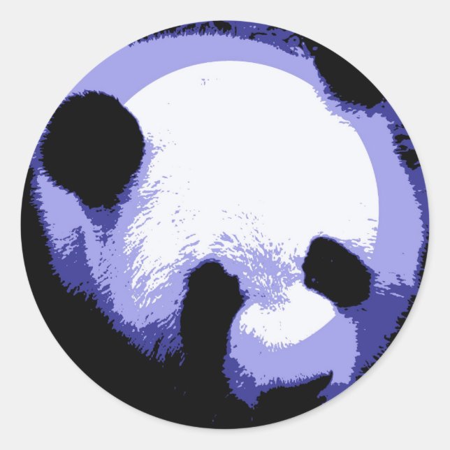 Sticker Rond Panda Face Pop Art (Devant)