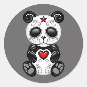 Sticker Rond Panda gris de sucre de zombi