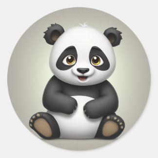 Sticker Rond Panda joueur