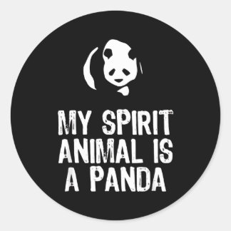Sticker Rond Panda Lover | Mon Esprit Animal Est Un Panda