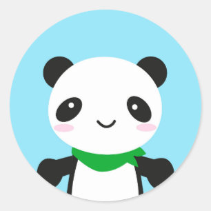 Sticker Rond Panda mignon superbe de Kawaii