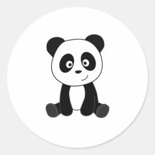 Sticker Rond Panda Panda Ours mignonne Animaux Enfants Teddy