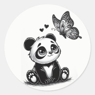 Sticker Rond Panda Paradise